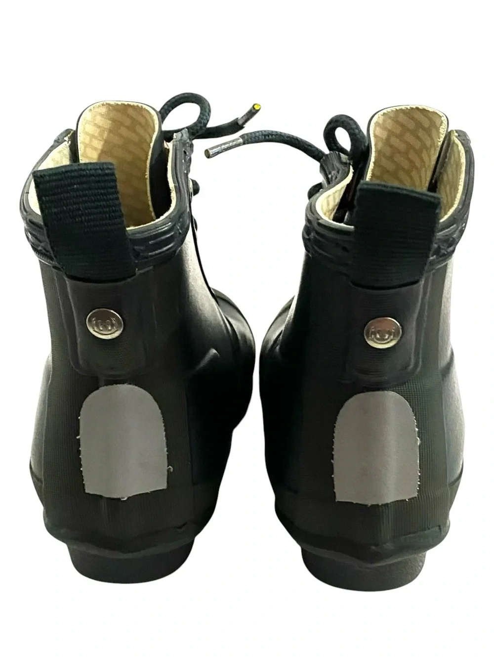 Y2K Hunter Kids Thurloe Combat Rain Boots Blue Black Boys 11 Girls 12 Lace Rare